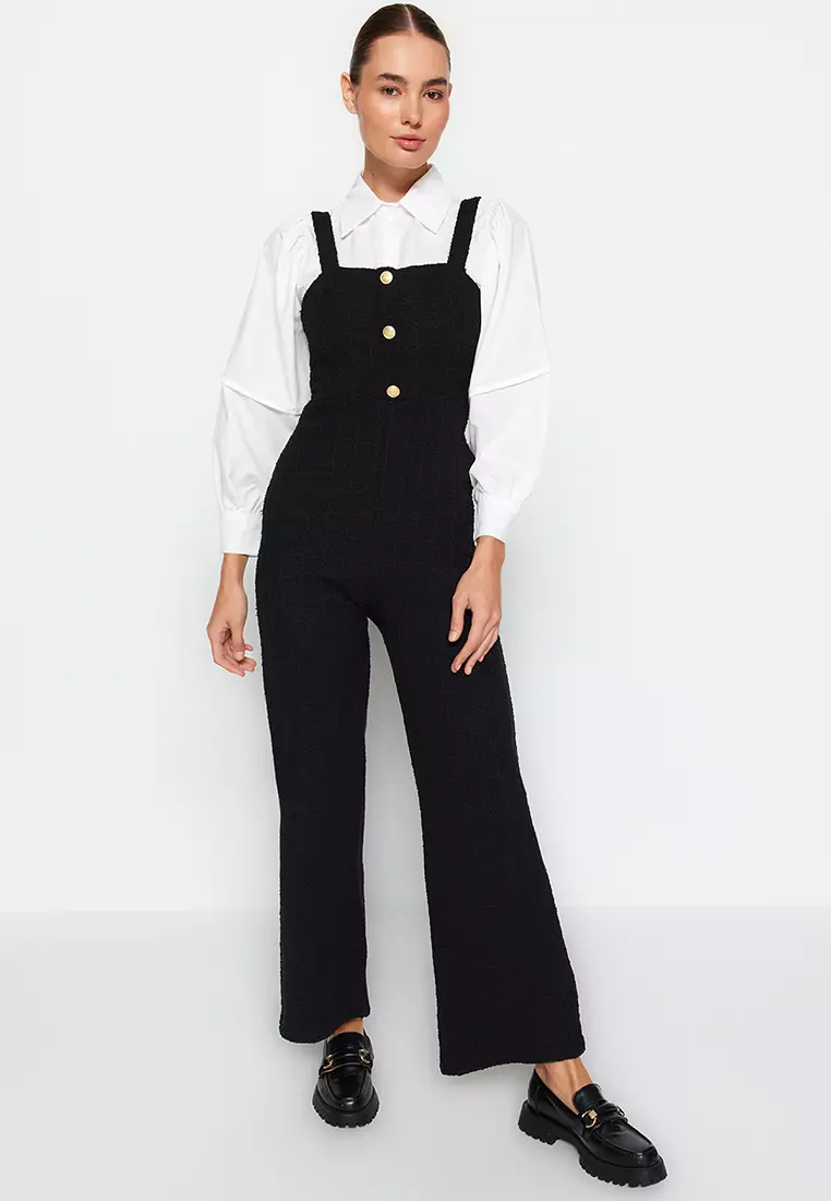 White and black on sale overalls