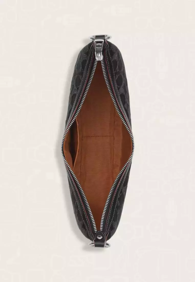 Coach Aria Shoulder Bag In Signature Denim Black