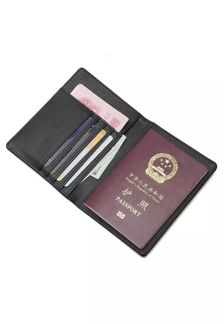 Samde Wallet Passport Unisex Casual Design Elegan Many Slot Material Leather ORIGINAL - Black