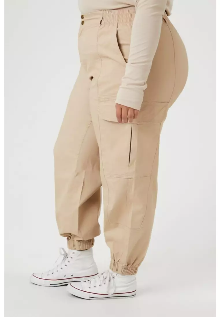 Women's twill cargo joggers shop