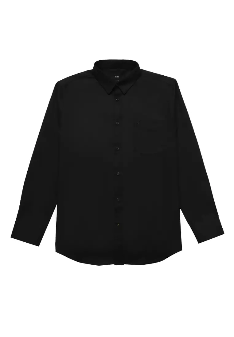 Jobb Brioni Kemeja Pria Lengan Panjang Regular Fit Hitam 3