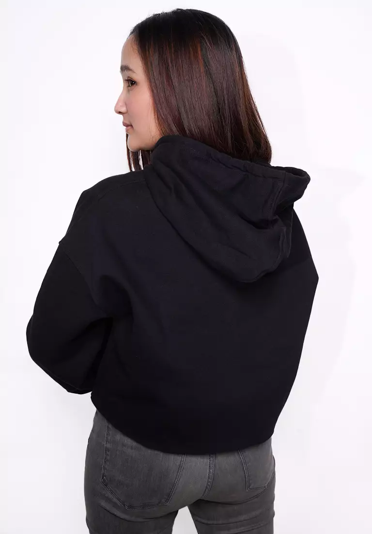 LO026 crop hoodie Superare black polos