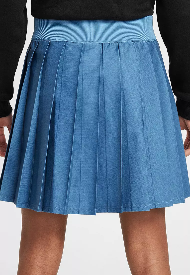 Big blue pleated skirt new arrivals