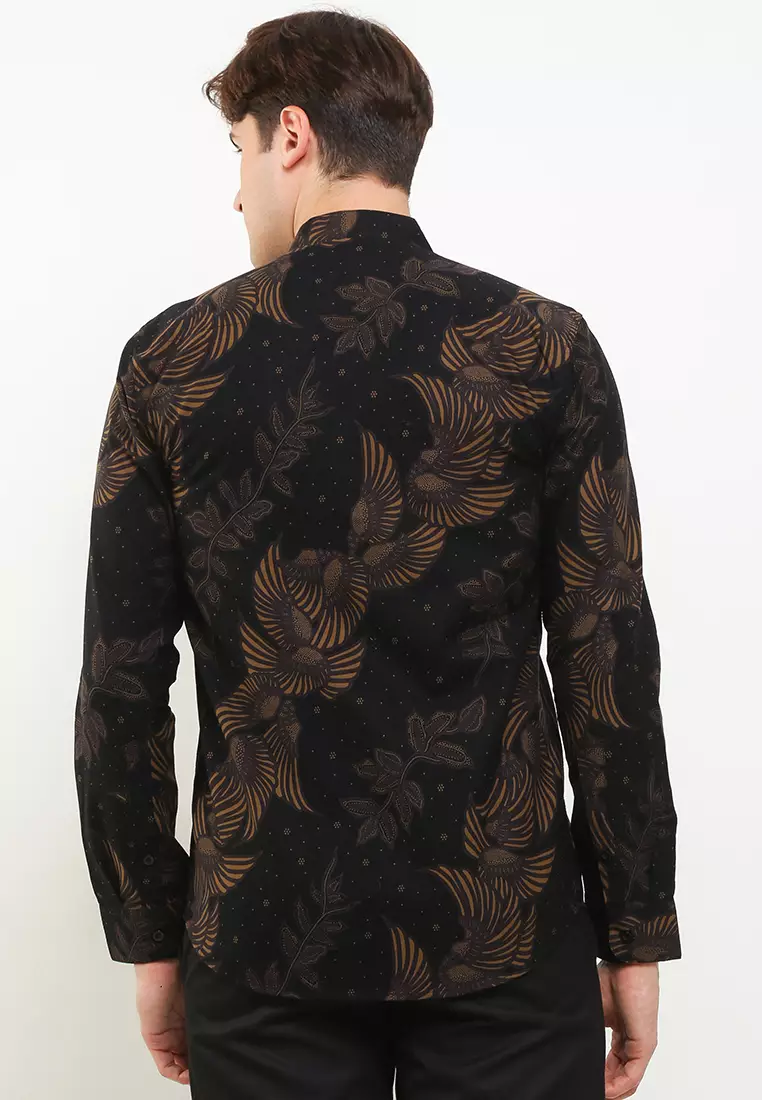 BATIK TALENTA EXCLUSIVE Lengan panjang slimfit SHANGHAI mwr BLACK