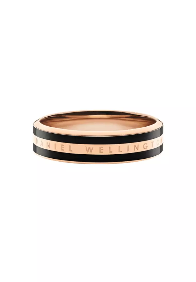 Emalie Ring Black Rose Gold - Unisex Ring - Couple Rings - Stainless steel Enamel Ring for Women and Men - DW Official