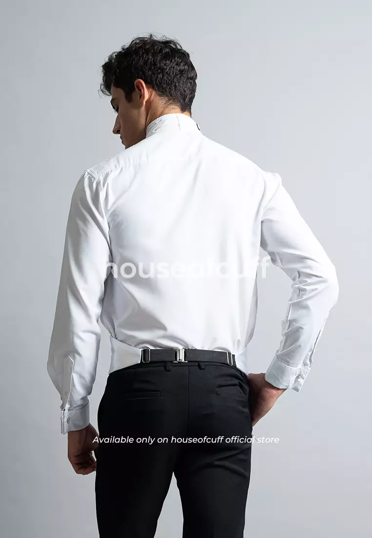 Suspender Gesper Belt Wedding Best Man Cummerbund Putih
