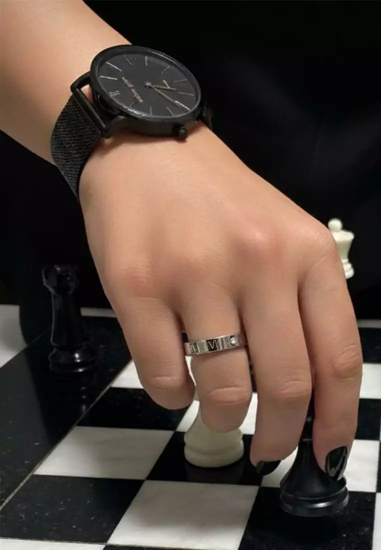 Romanian Numeral Ring In White Gold