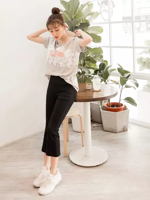Comfortable High Waisted Flare Pants For Women Solid Cotton