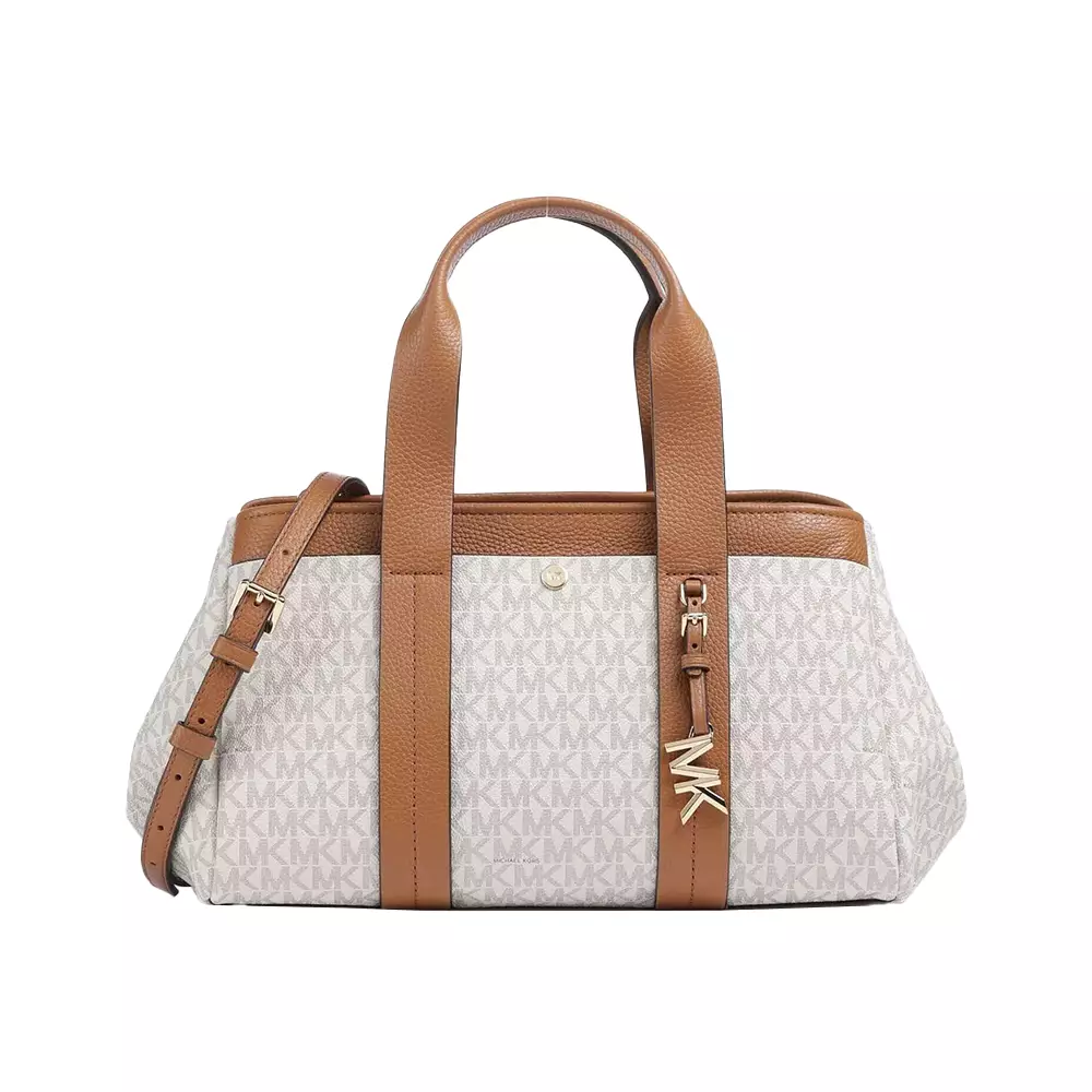 Jual MICHAEL KORS Romee Small Signature Logo Satchel Vanilla Acorn
