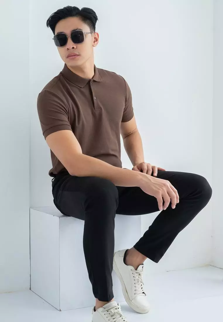 Kale Park Brown / Kaos Polo Pria Lengan Pendek Kerah / Polo Shirt Slim Fit