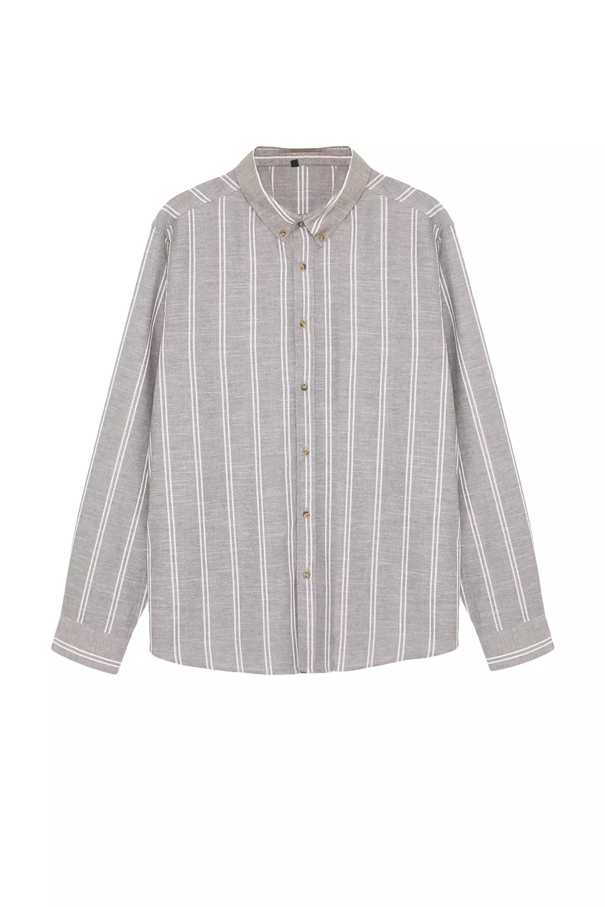 Plus Size Striped Collared Shirt
