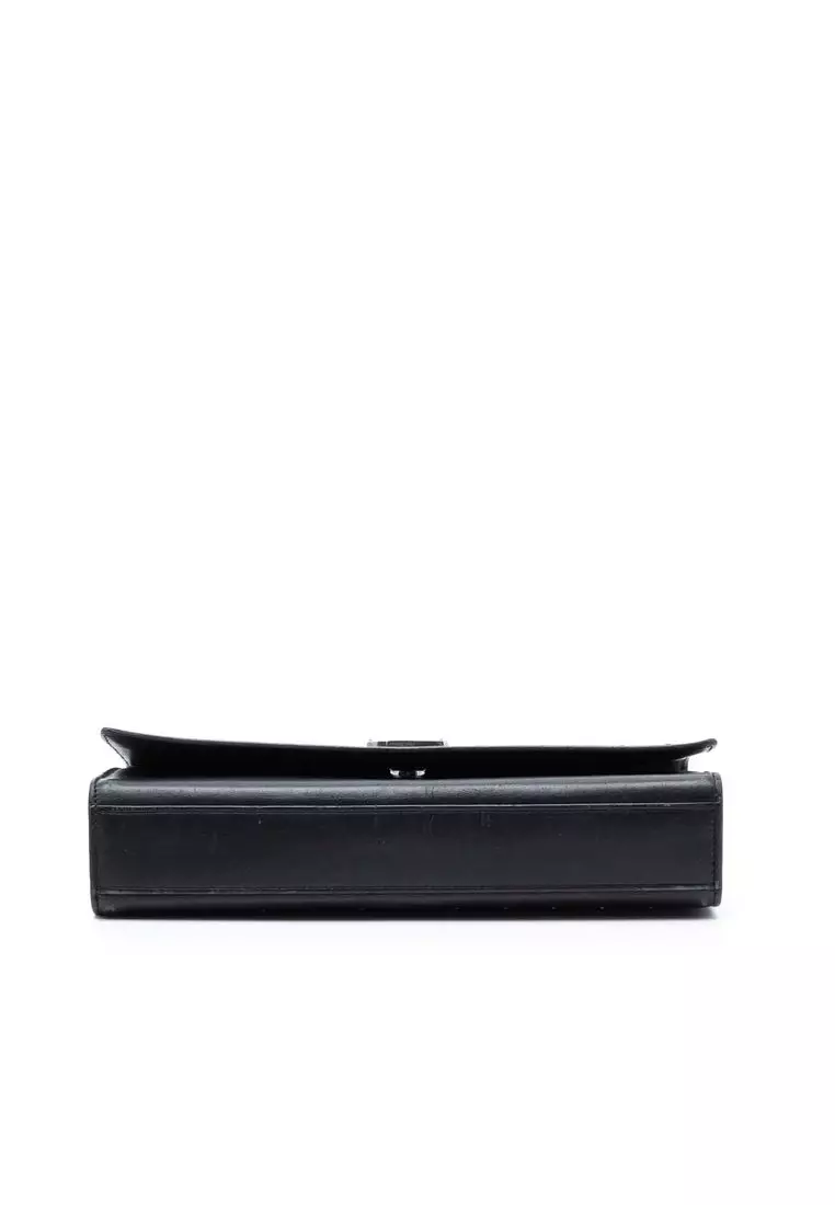 Pre-Loved Saint Laurent Medium Leather Studded Monogram Kate Crossbody