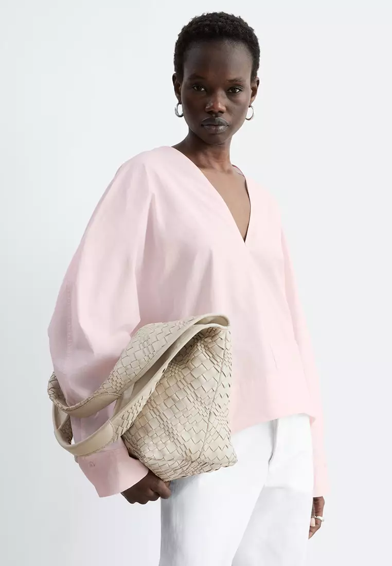Braided Leather Tote Bag