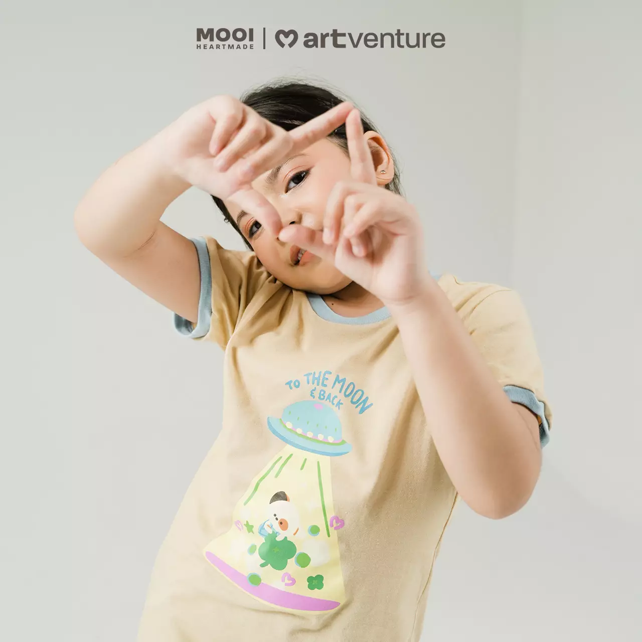 Mooi Artventure x Illustrator Vintage Tshirt Tee Kaos Anak - BRIGITTA - SKY BLUE