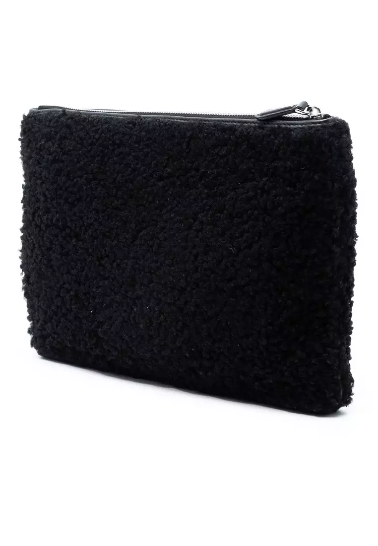 Pre-Loved Fendi Shearling Ff Flat Pouch