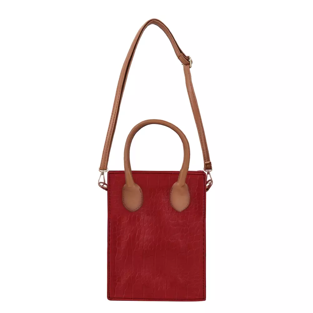 MAYONETTE Mikyong Two Tone Croco Sling Bag - Tas Selempang Wanita Terbaru 2021 - Maroon