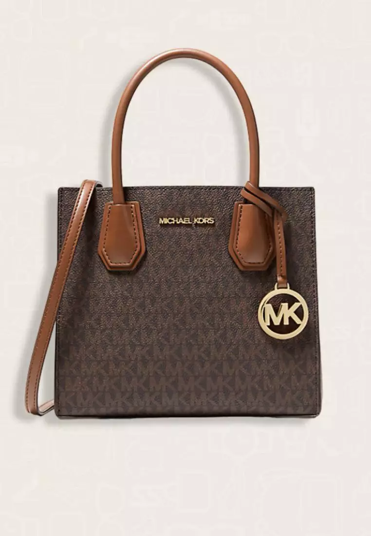 Michael Kors Mercer Medium Messenger Signature Brown