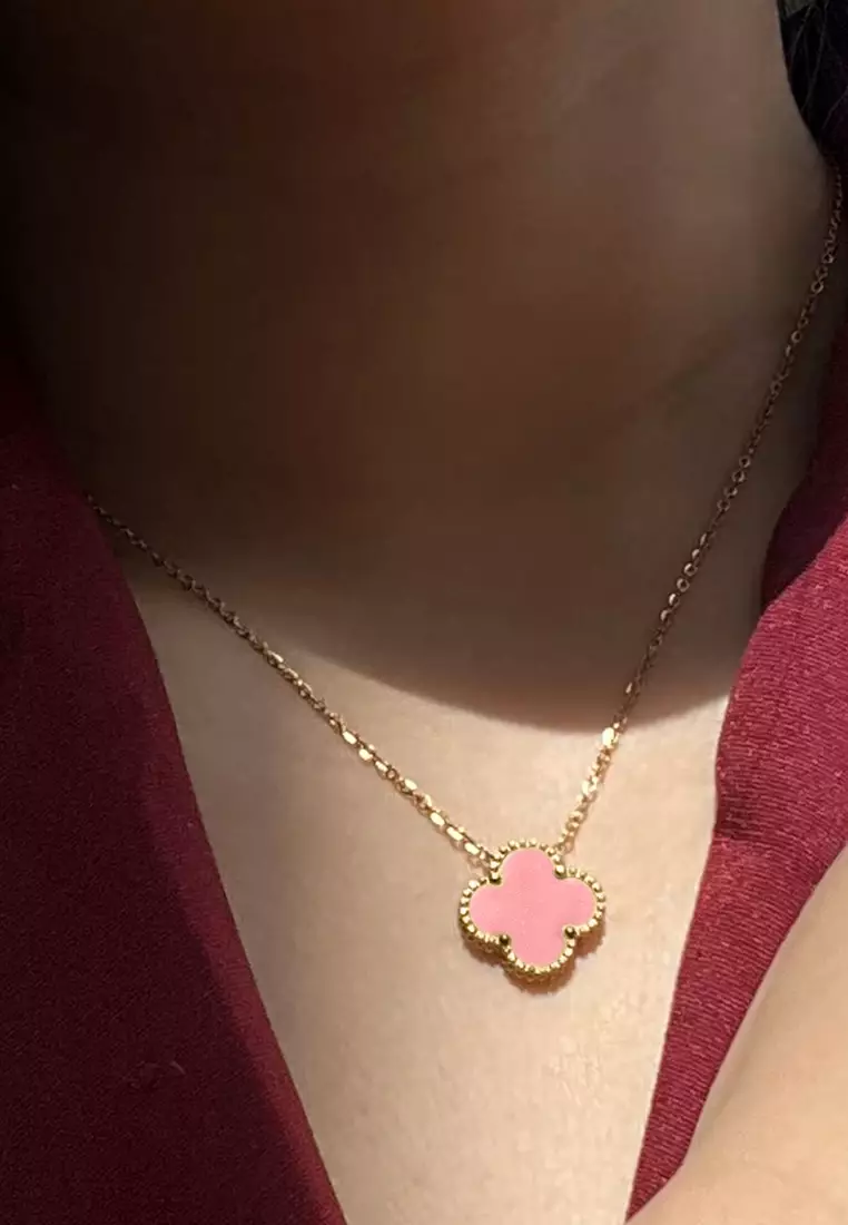 Pink Clover Necklace