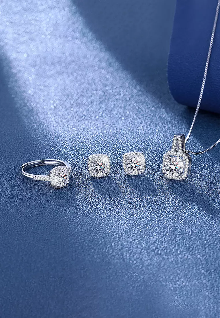 Perhiasan set Cincin/Gelang/Anting/Kalung Aksesori Wanita Asli