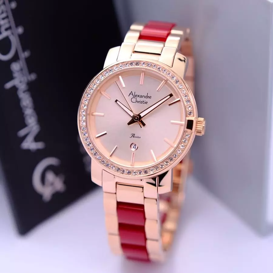 Alexandre Christie 2B23 Rosegold Kombinasi Merah Cewek