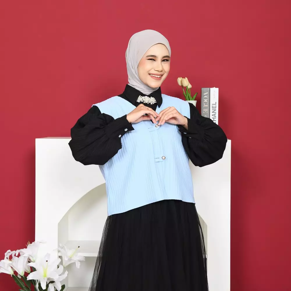 Lumina Vest Knit Outer - S.Blue M19943 R24S5