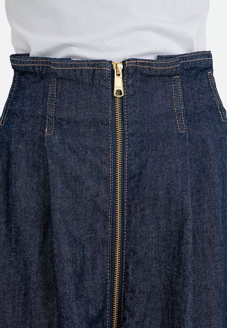 Earth Music & Ecology - Amami Front Zip Denim Skirt