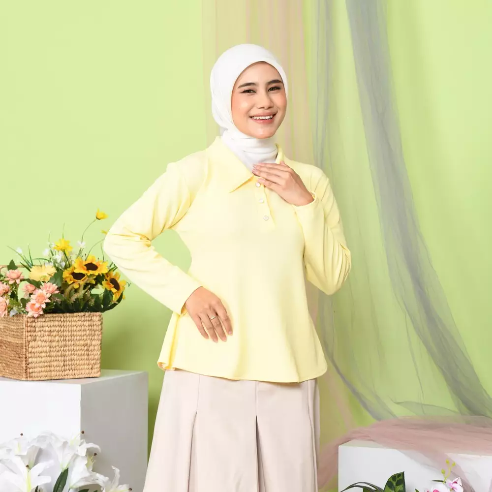 Rara Knit Top Slimfit - Soft Yellow Jumbo M19902 R107S5