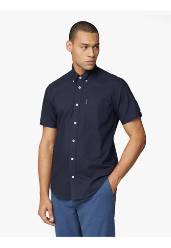 Ben Sherman blue CORE SIGNATURE GOTS ORGANIC OXFORD SHORT SLEEVE - Dark Navy  E7DBAAA44EB30EGS_1