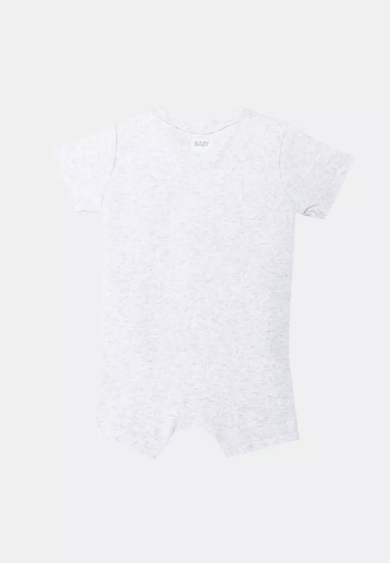 The Short Sleeves Zip Romper