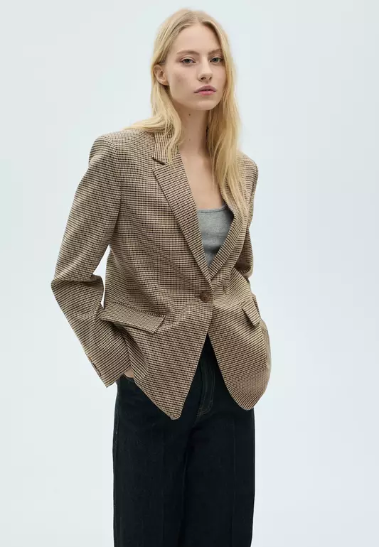 Straight-Fit Micro-Houndstooth Jacket
