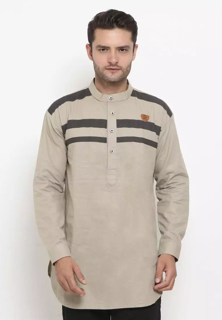 Zayidan Baju Koko Gamis Muslim Pria Rauf - Silver