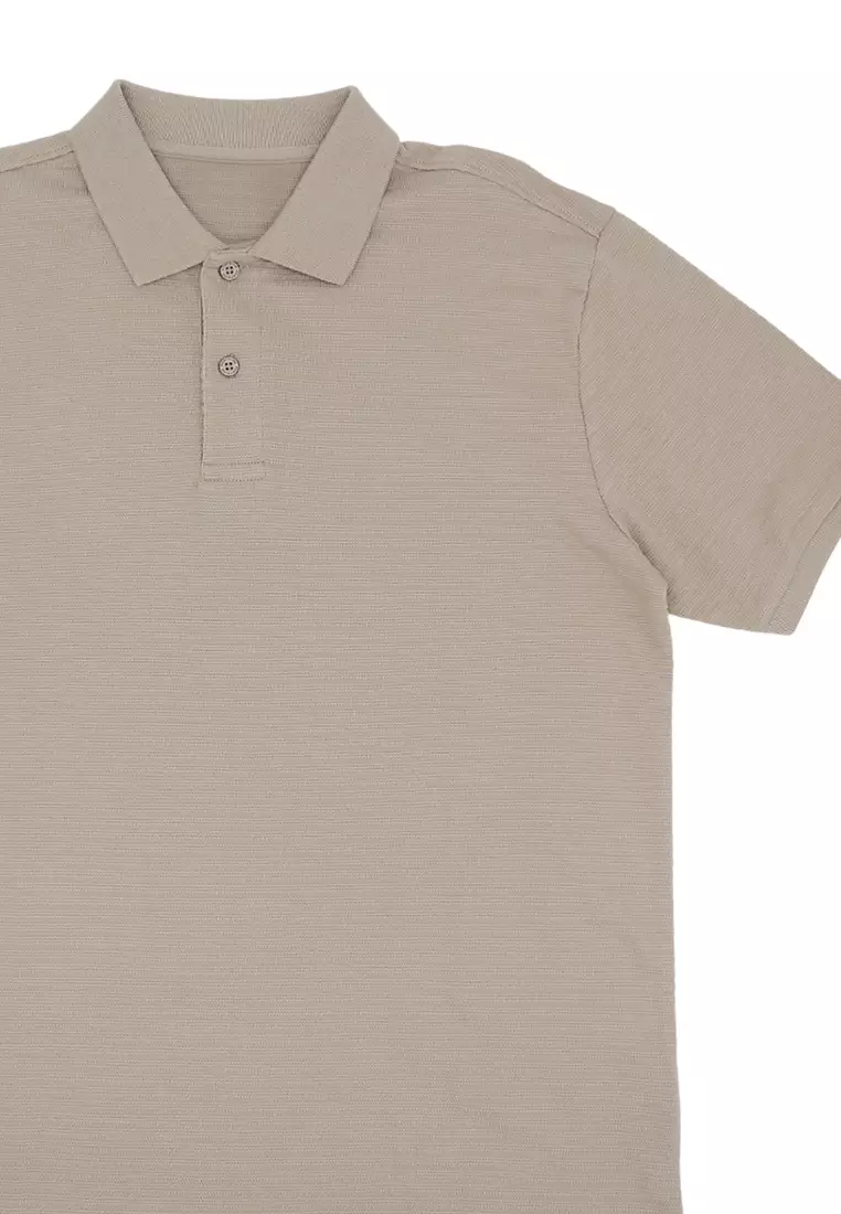 Men's Plain Poloshirt Special Fabric - Taupe