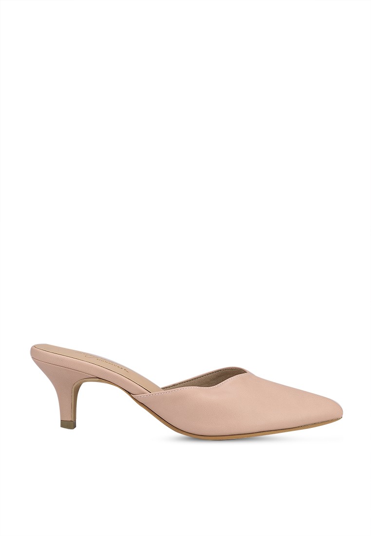 Luna Pink Slip On Pointed Mules
