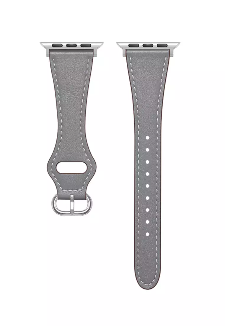 Grey leather apple sales watch band 38mm