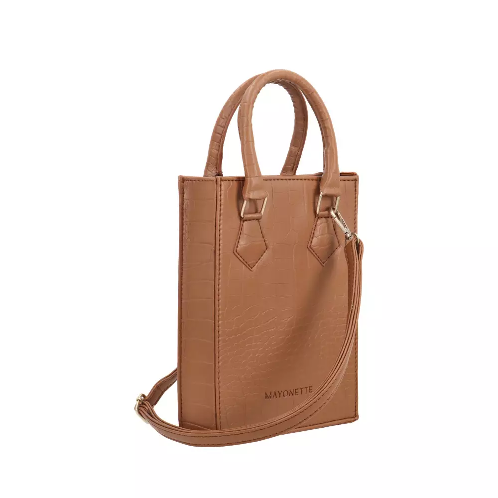 MAYONETTE Mikyong Croco Sling Bag - Tas Selempang Wanita Terbaru Korean Style 2021 - Brown