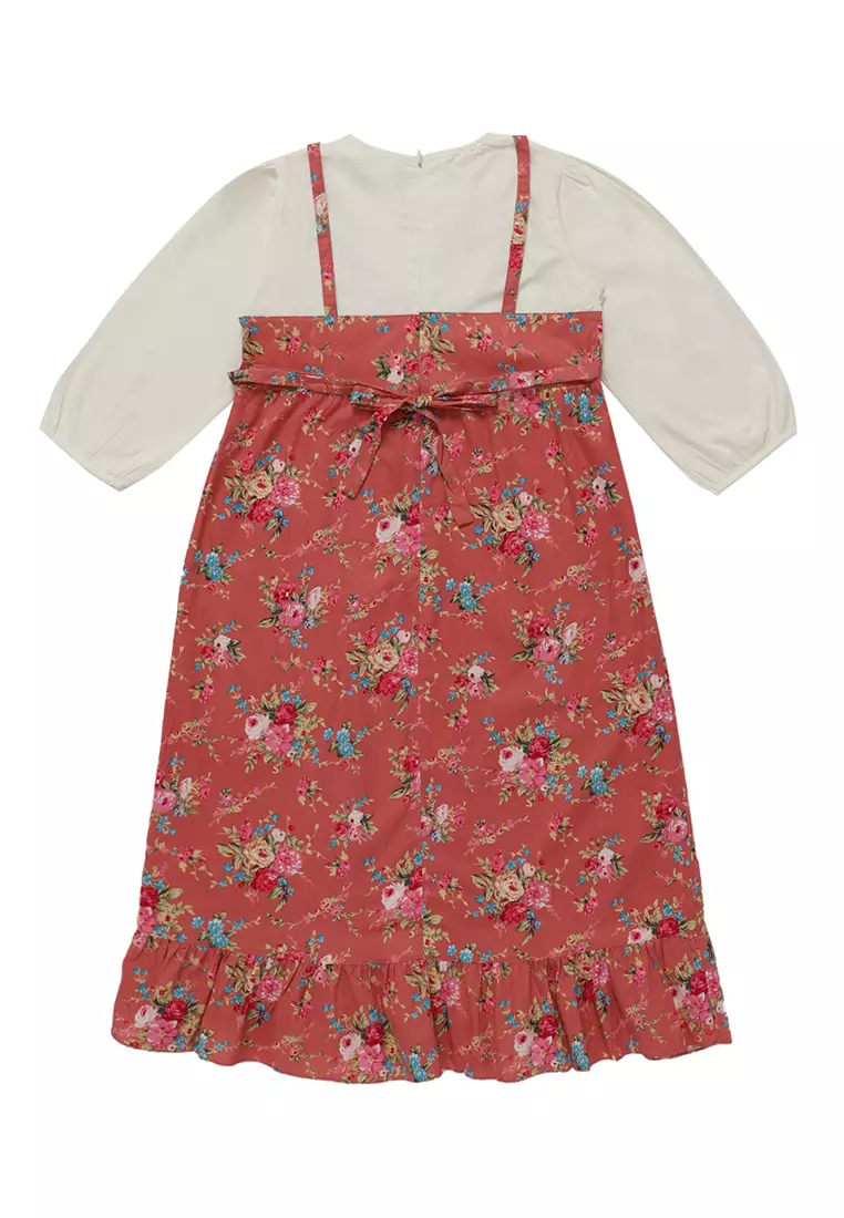 Baju Gamis Anak Perempuan Bunga Pita Salem - BLESS