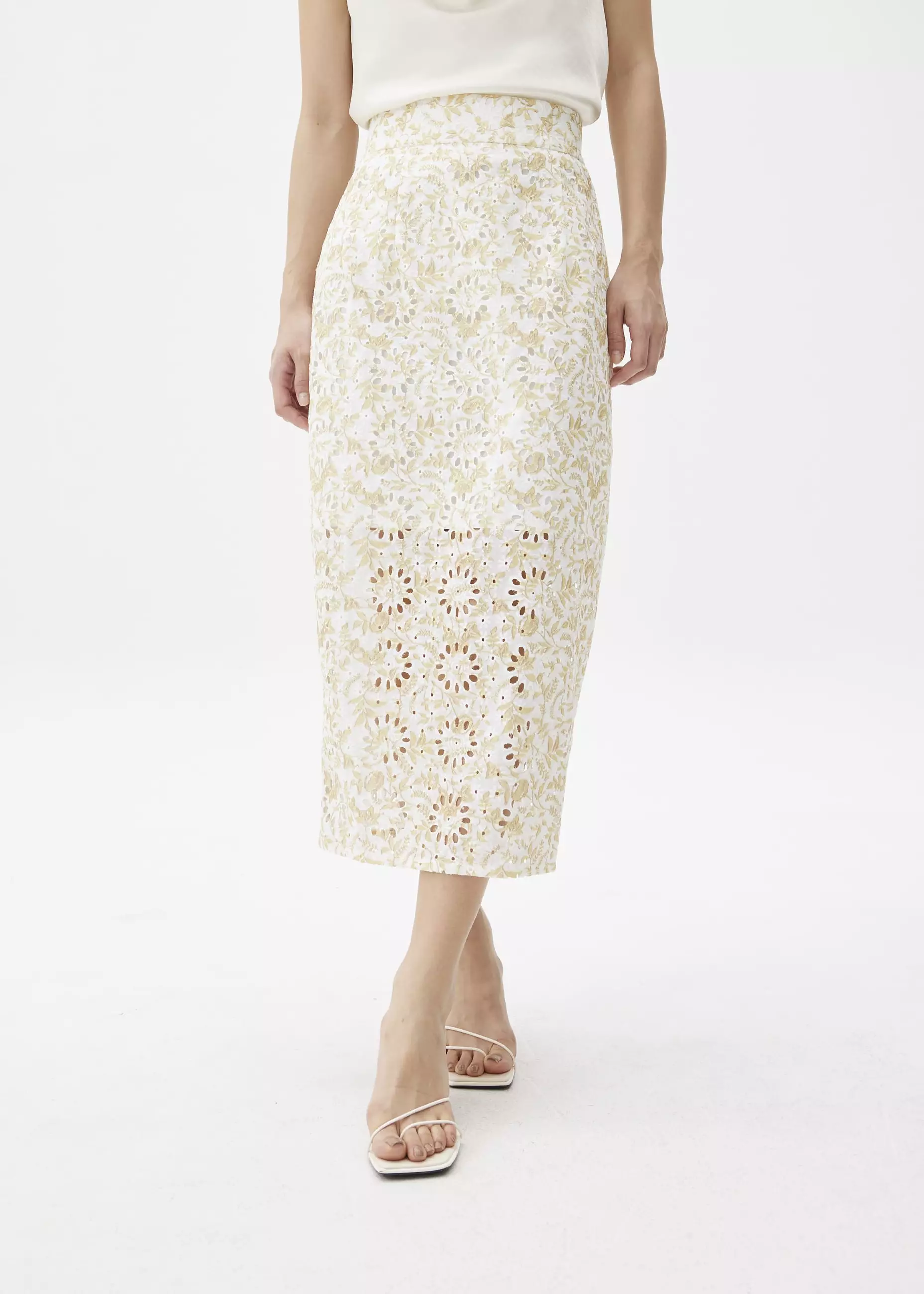 Rok Wanita - Broderie Pencil Midaxi Skirt