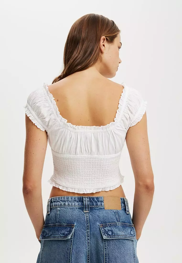 Buy Cotton On Greta Frill Sleeves Blouse 2026 Online | ZALORA