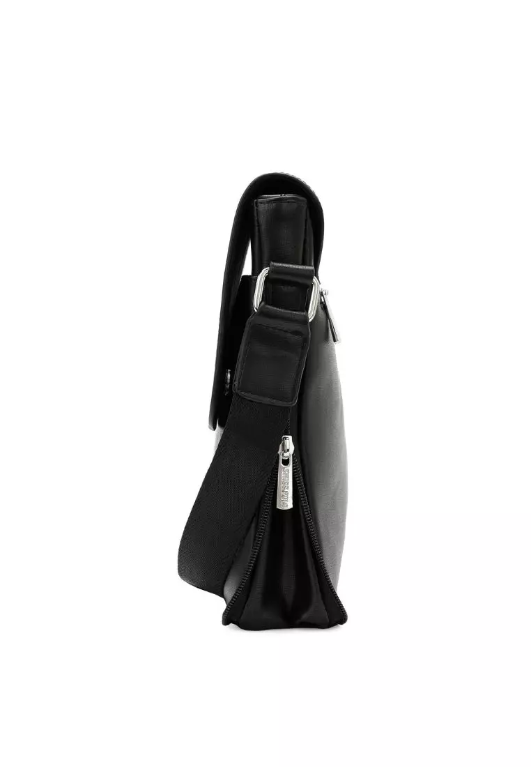 Textured Messenger Bag / Crossbody Bag / Sling Bag - Black