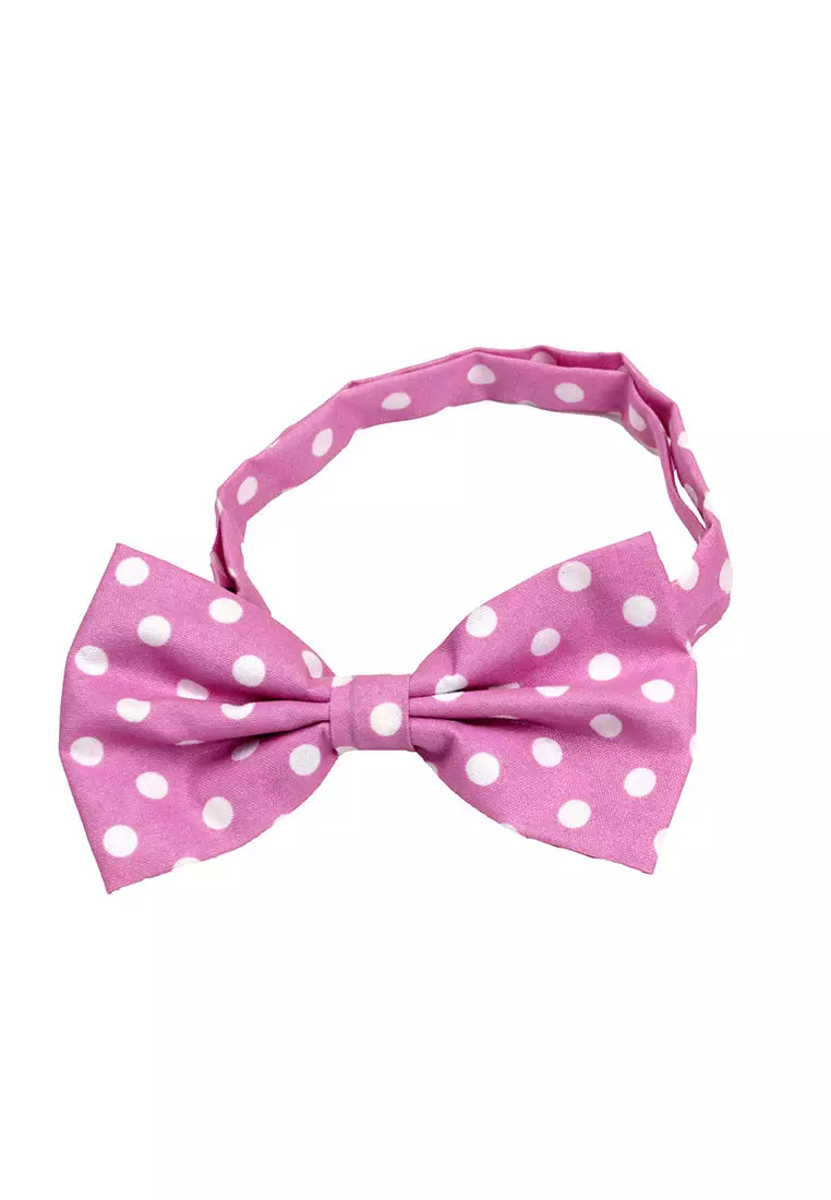 Houseofcuff Dasi Kupu Bowtie Pocket Square Saputangan Violet Polka A25