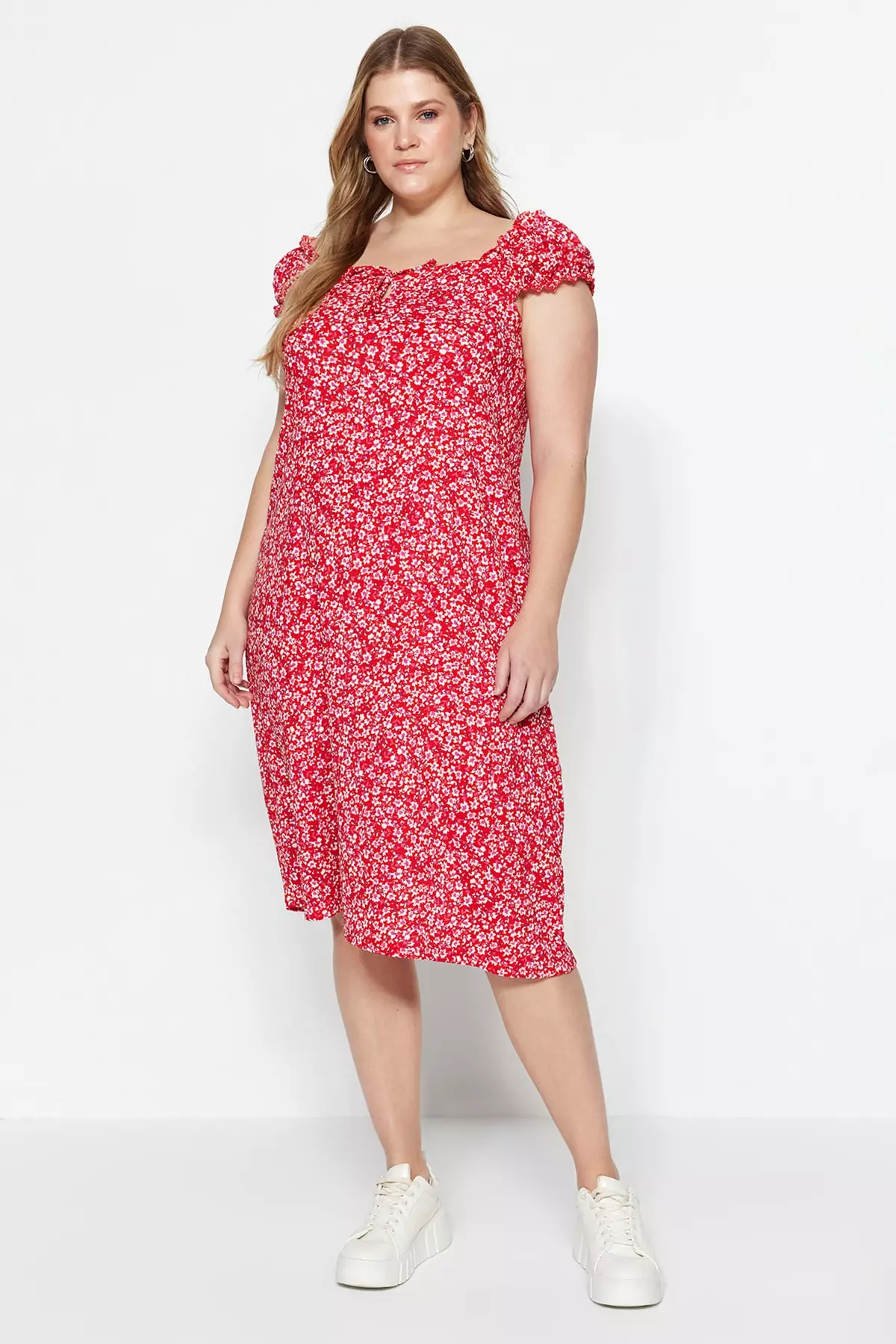 Red and white polka on sale dot dress plus size