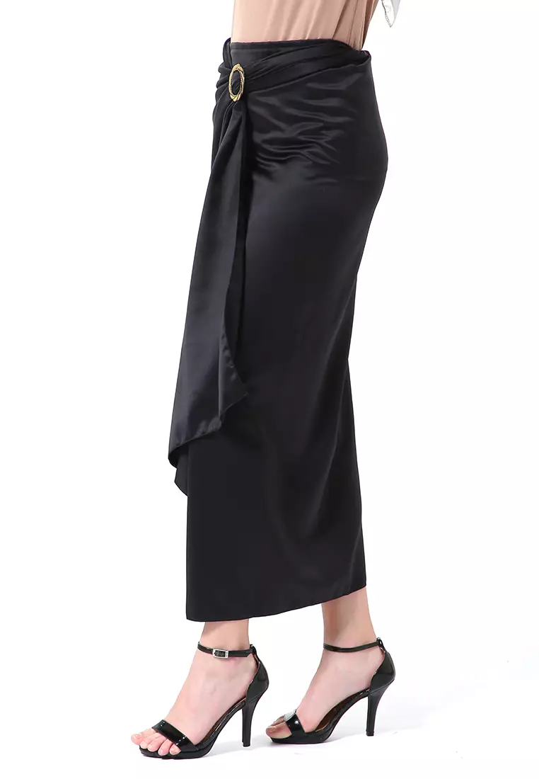 Cornelia Rok Lilit Polos Velvet Satin The Latest Today High Quality Premium - Hitam