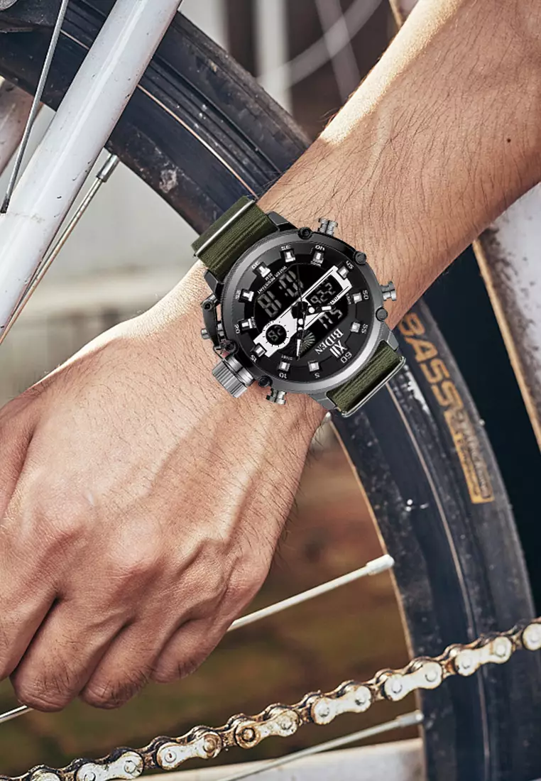 jam tangan pria fashion simple bisnis mesh belt chronograph casual jam