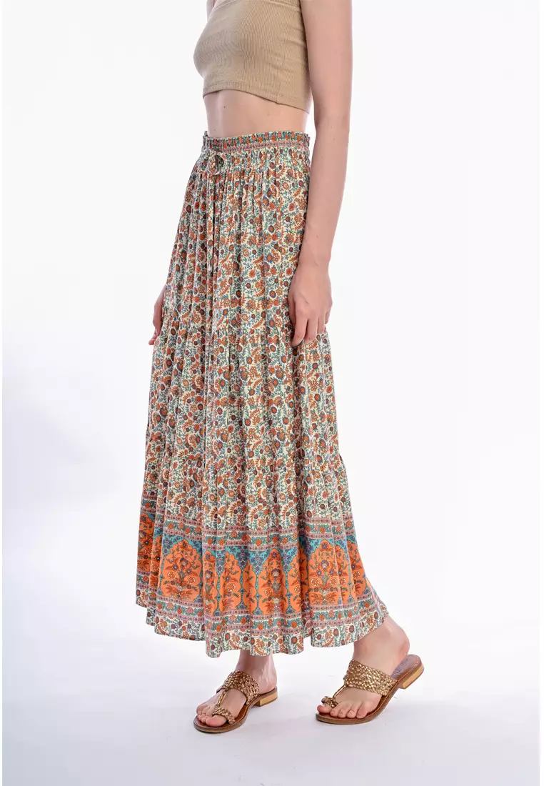 Beige long skirt online clearance