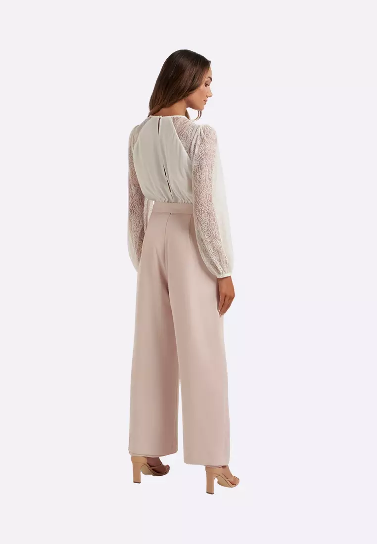 Lenore Petite Lace Panel Jumpsuit