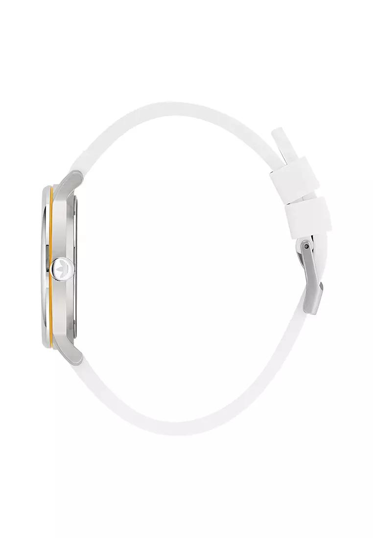 Adidas Gents Watch Code One Men's Watch - Silver Stainless Case - Silicone Band - AOSY24046