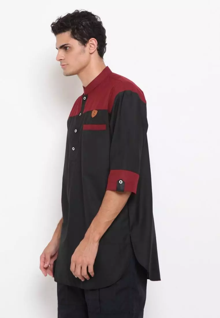Baju Koko Pria Muslim Zayidan Haikal - Hitam