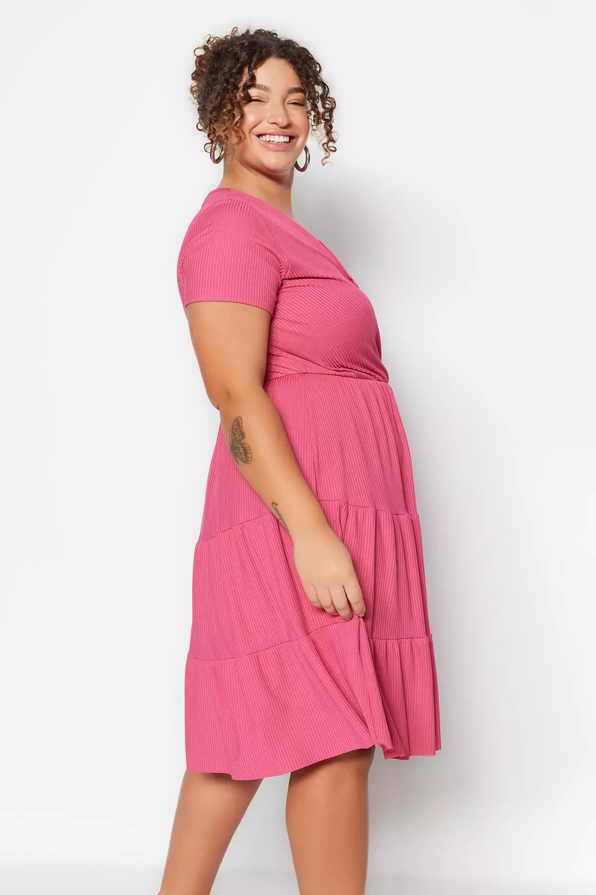 Fuchsia dress plus size store