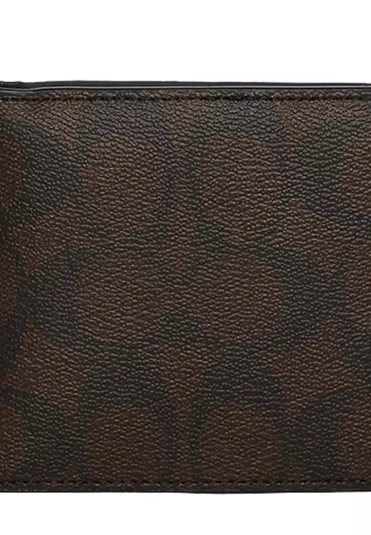 Buy Coach Coach 3 In 1 Wallet In Blocked Signature Canvas Mahogany   Coach 9231 4321452 3 