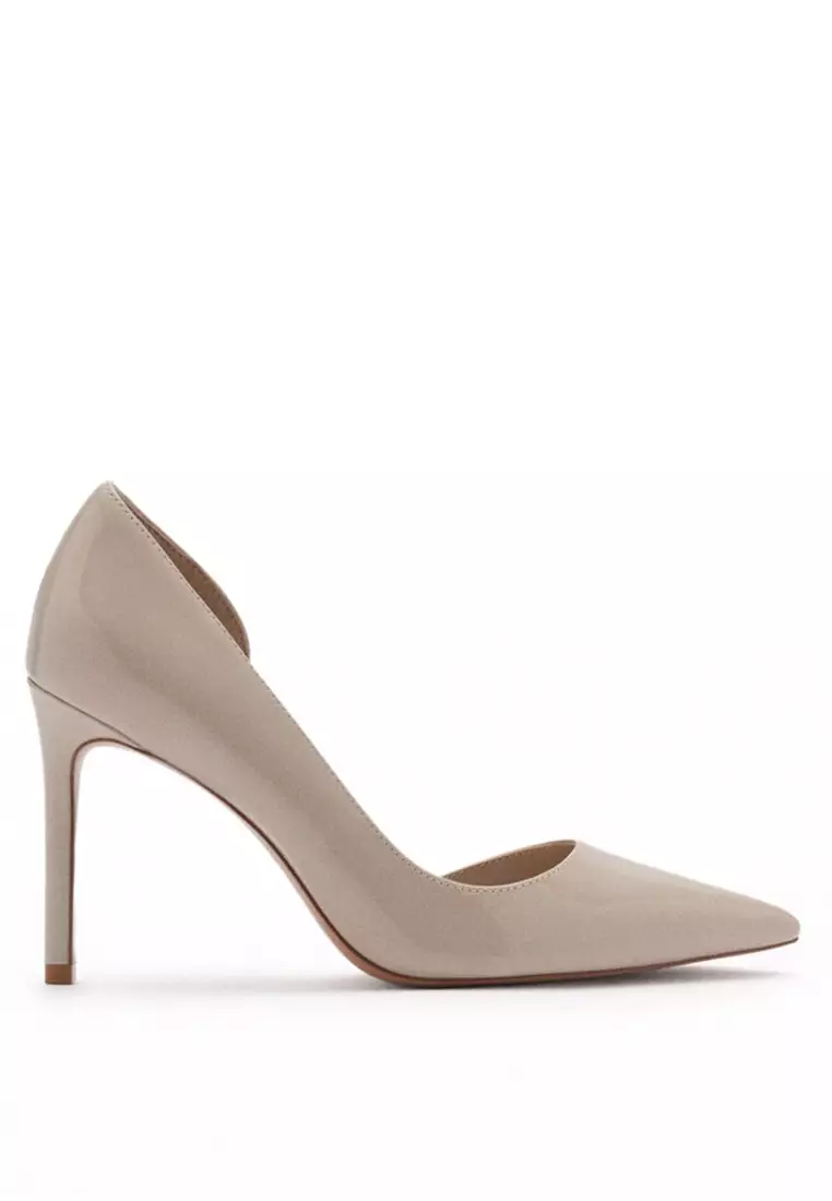 Discount on Mango  shoes - SKU: Asymmetrical Leather-Effect Heels